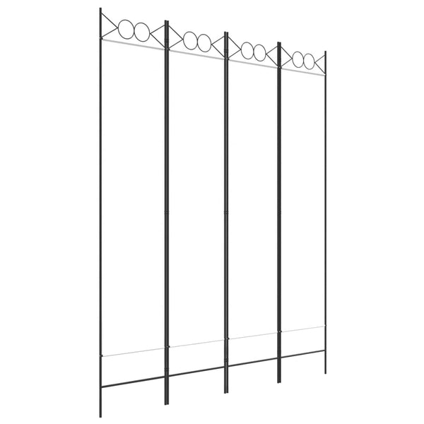 4-paneelinen Tilanjakaja valkoinen 160x200 cm kangas