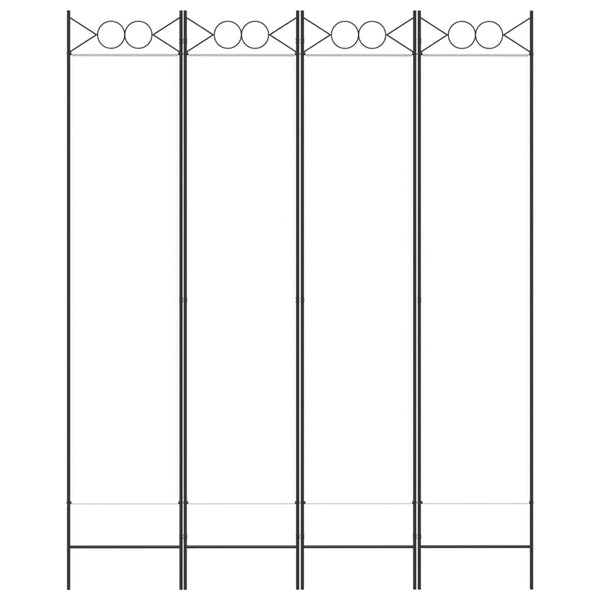 4-paneelinen Tilanjakaja valkoinen 160x200 cm kangas