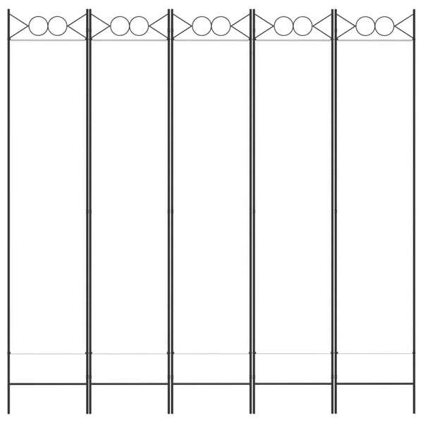 5-paneelinen Tilanjakaja valkoinen 200x200 cm kangas