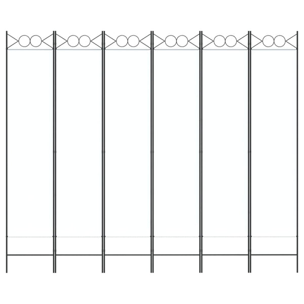 6-paneelinen Tilanjakaja valkoinen 240x200 cm kangas