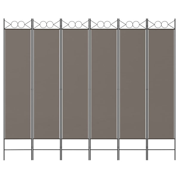 6-paneelinen Tilanjakaja antrasiitti 240x200 cm kangas