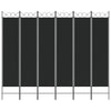 6-paneelinen Tilanjakaja musta 240x200 cm kangas