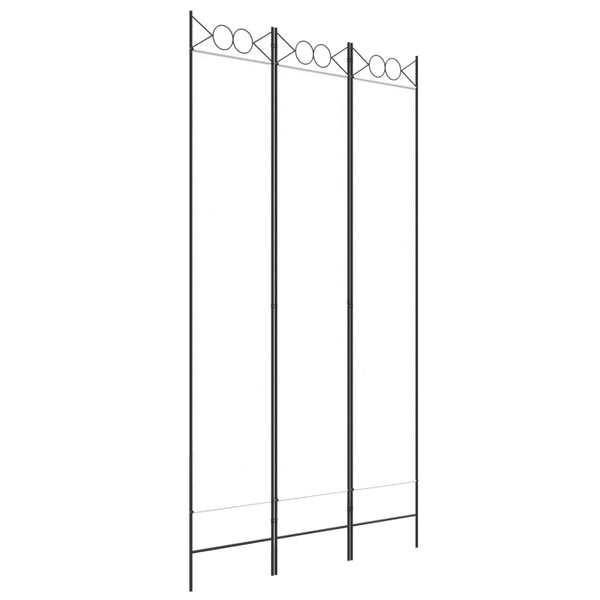 3-paneelinen Tilanjakaja valkoinen 120x220 cm kangas