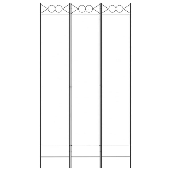 3-paneelinen Tilanjakaja valkoinen 120x220 cm kangas