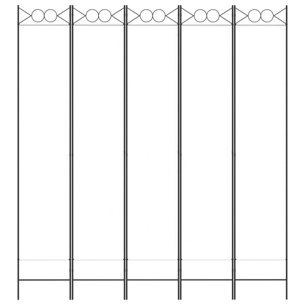 5-paneelinen Tilanjakaja valkoinen 200x220 cm kangas