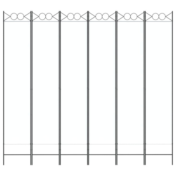 6-paneelinen Tilanjakaja valkoinen 240x220 cm kangas