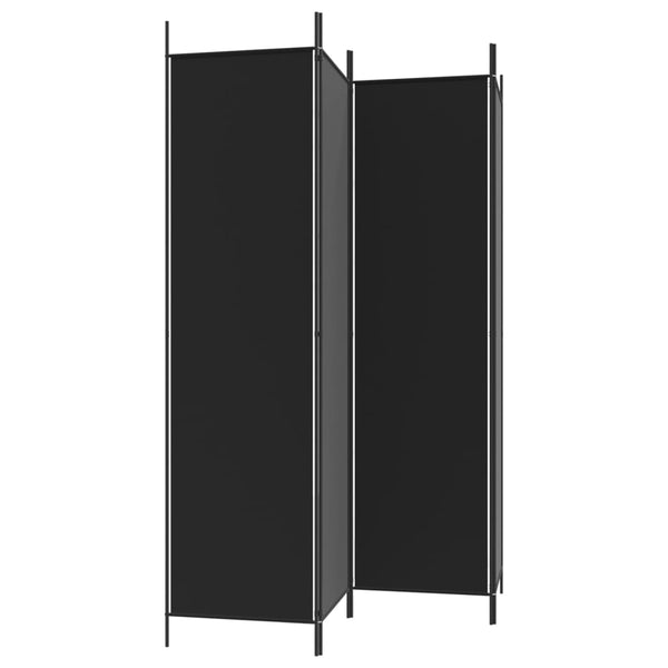 4-Paneelinen Tilanjakaja musta 200x200 cm kangas