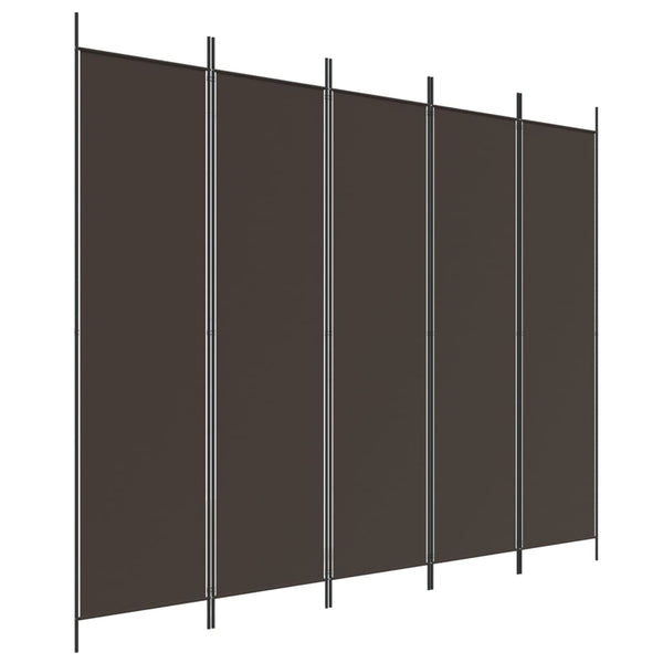 5-paneelinen Tilanjakaja ruskea 250x200 cm kangas