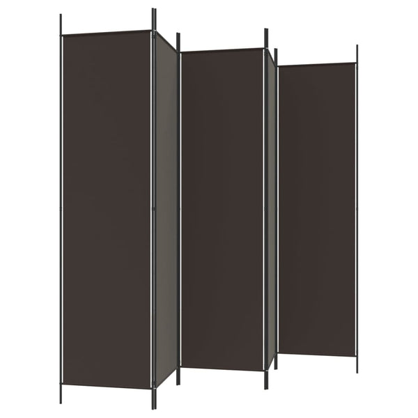 5-paneelinen Tilanjakaja ruskea 250x200 cm kangas