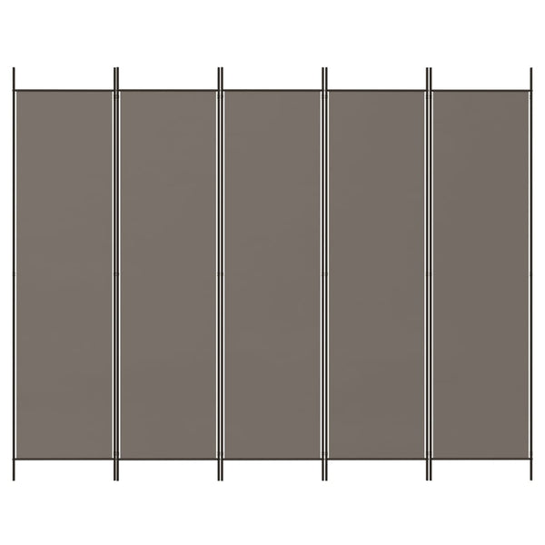 5-paneelinen Tilanjakaja antrasiitti 250x200 cm kangas