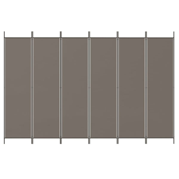 6-paneelinen Tilanjakaja antrasiitti 300x200 cm kangas