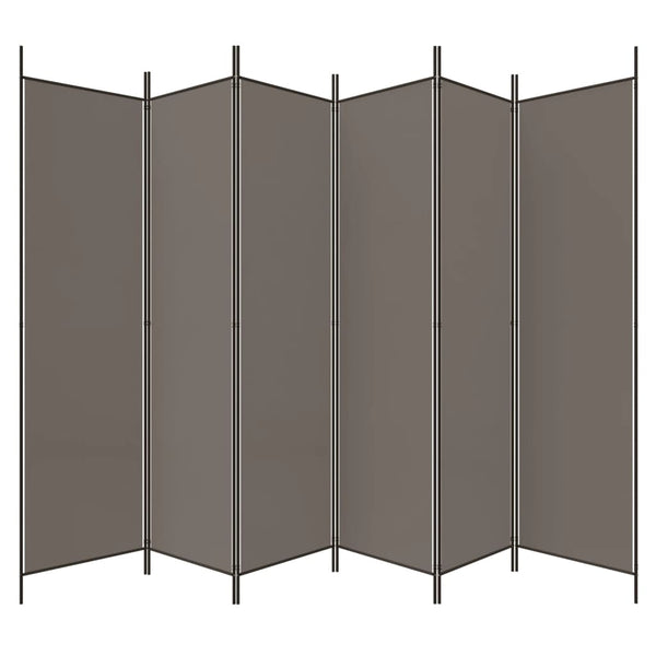 6-paneelinen Tilanjakaja antrasiitti 300x200 cm kangas