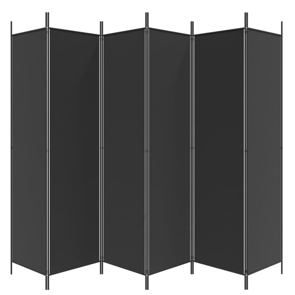 6-paneelinen Tilanjakaja musta 300x200 cm kangas