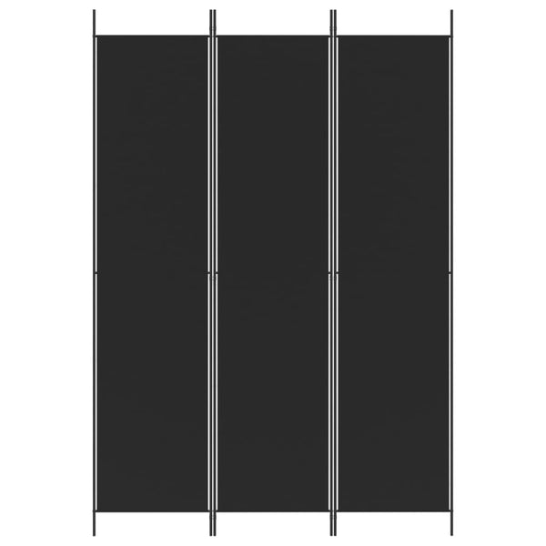 3-paneelinen Tilanjakaja musta 150x220 cm kangas