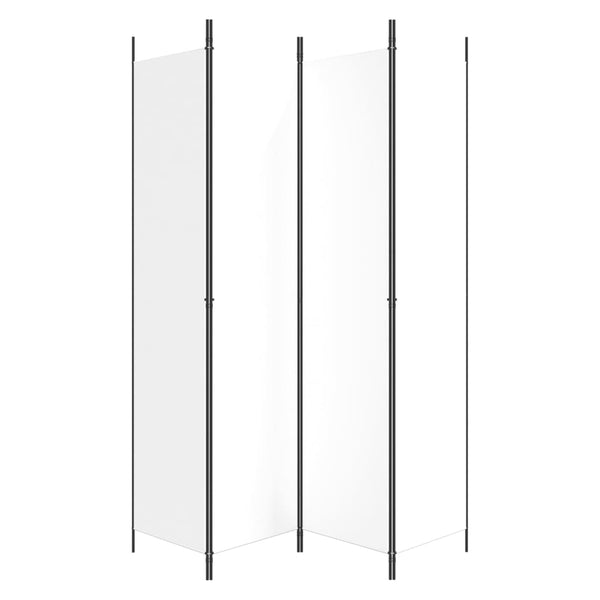 4-paneelinen Tilanjakaja valkoinen 200x220 cm kangas