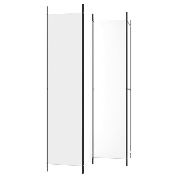 4-paneelinen Tilanjakaja valkoinen 200x220 cm kangas