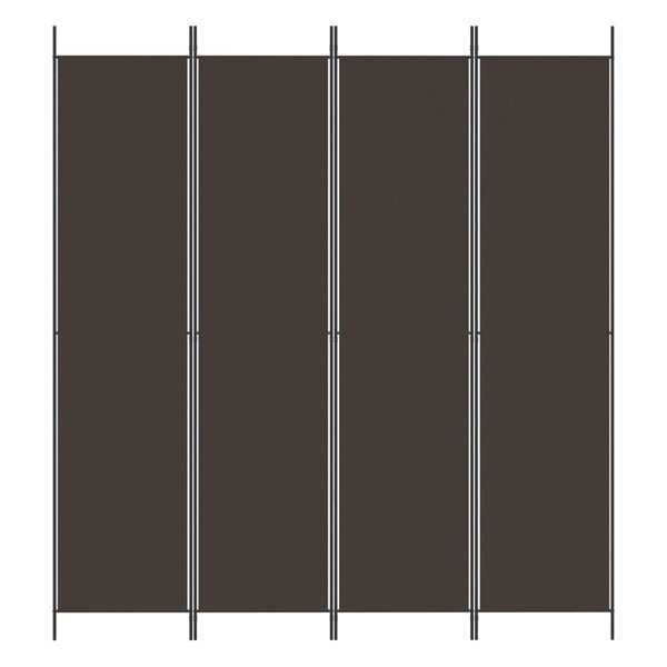4-paneelinen Tilanjakaja ruskea 200x220 cm kangas
