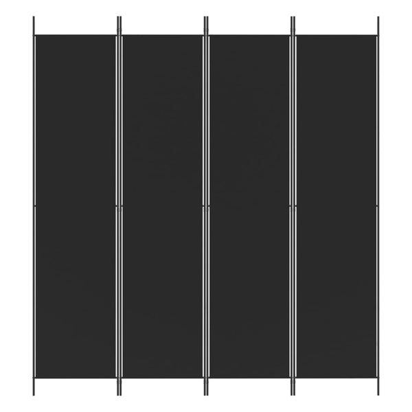 4-paneelinen Tilanjakaja musta 200x220 cm kangas