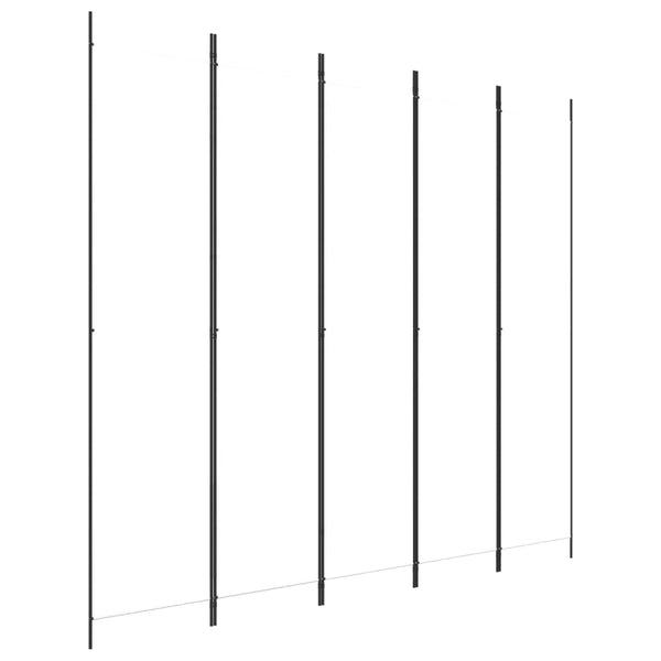 5-paneelinen Tilanjakaja valkoinen 250x220 cm kangas