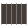 5-paneelinen Tilanjakaja ruskea 250x220 cm kangas