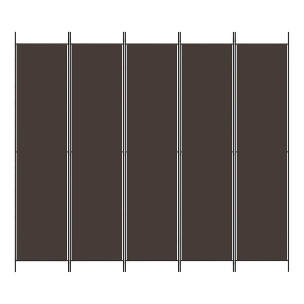 5-paneelinen Tilanjakaja ruskea 250x220 cm kangas
