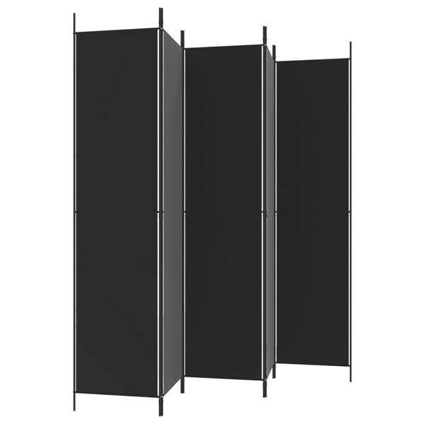 5-paneelinen Tilanjakaja musta 250x220 cm kangas