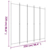 5-paneelinen Tilanjakaja musta 250x220 cm kangas
