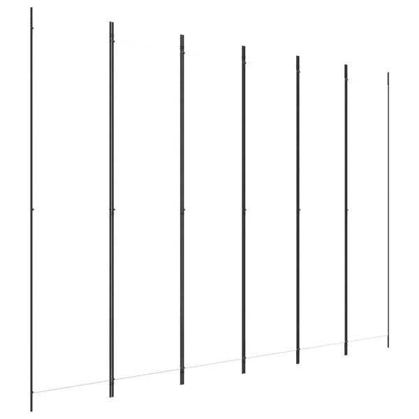 6-paneelinen Tilanjakaja valkoinen 300x220 cm kangas