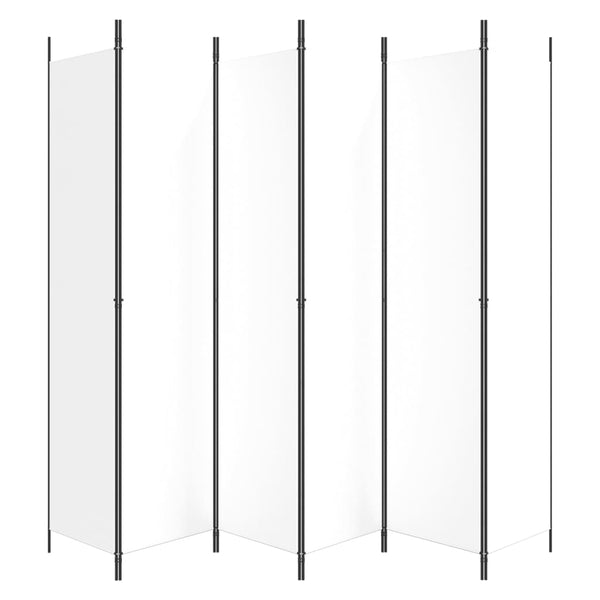6-paneelinen Tilanjakaja valkoinen 300x220 cm kangas