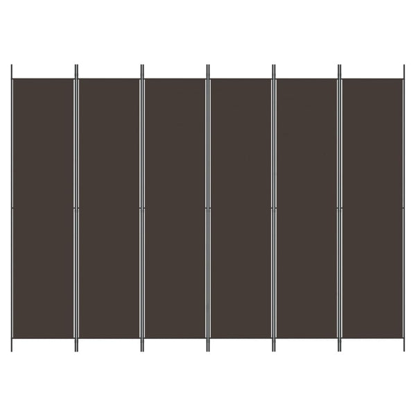 6-paneelinen Tilanjakaja ruskea 300x220 cm kangas