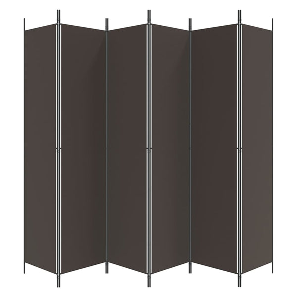 6-paneelinen Tilanjakaja ruskea 300x220 cm kangas