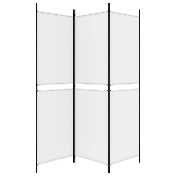 3-paneelinen Tilanjakaja valkoinen 150x180 cm kangas