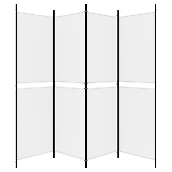 4-paneelinen Tilanjakaja valkoinen 200x180 cm kangas