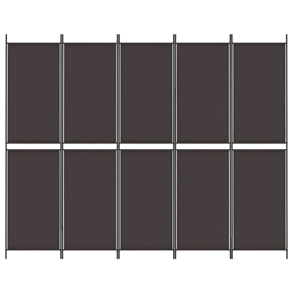 5-paneelinen Tilanjakaja ruskea 250x200 cm kangas