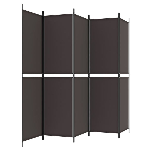 5-paneelinen Tilanjakaja ruskea 250x200 cm kangas