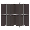 6-paneelinen Tilanjakaja ruskea 300x200 cm kangas