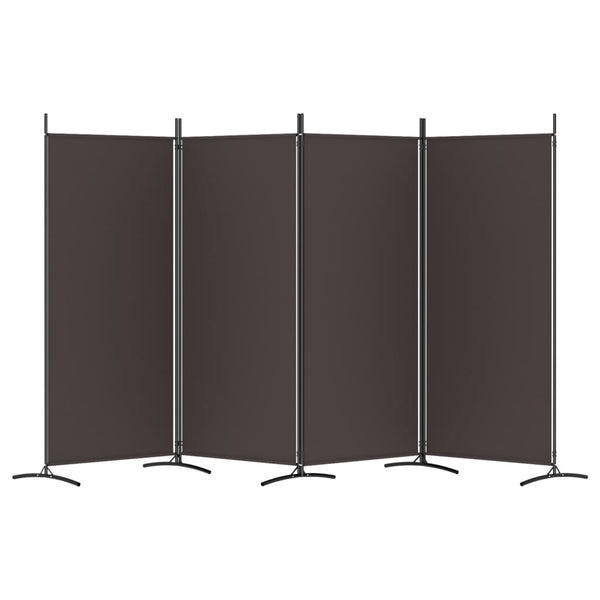 4-paneelinen Tilanjakaja ruskea 346x180 cm kangas
