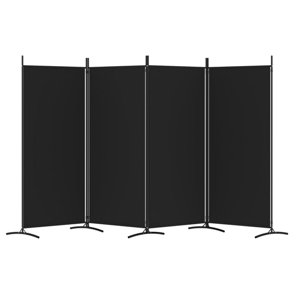 4-paneelinen Tilanjakaja musta 346x180 cm kangas