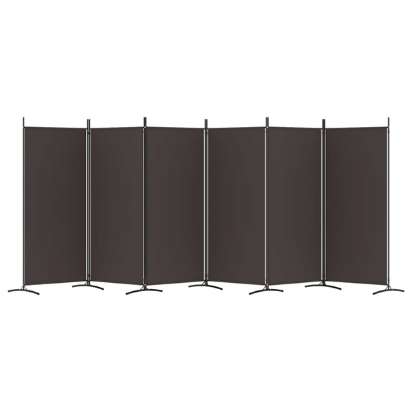 6-paneelinen Tilanjakaja ruskea 520x180 cm kangas