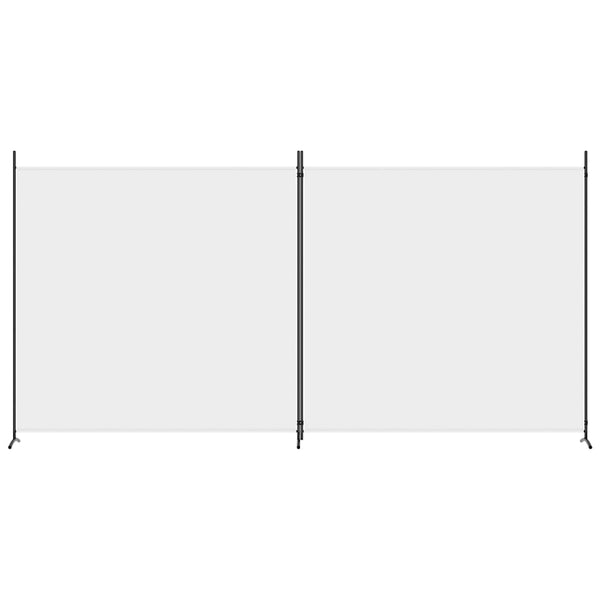 2-paneelinen Tilanjakaja valkoinen 348x180 cm kangas