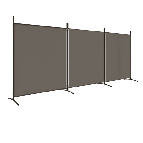 3-paneelinen Tilanjakaja antrasiitti 525x180 cm kangas