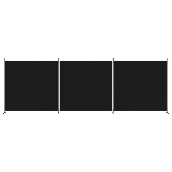 3-paneelinen Tilanjakaja musta 525x180 cm kangas