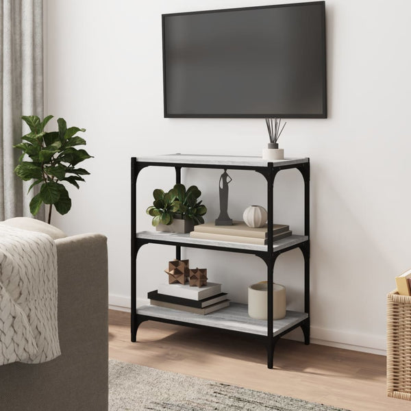 Kirjahylly harmaa Sonoma 60x33x70,5 cm tekninen puu ja teräs