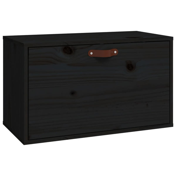 Seinäkaappi musta 60x30x35 cm täysi mänty