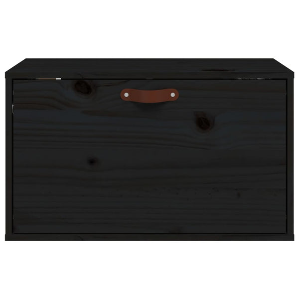 Seinäkaappi musta 60x30x35 cm täysi mänty