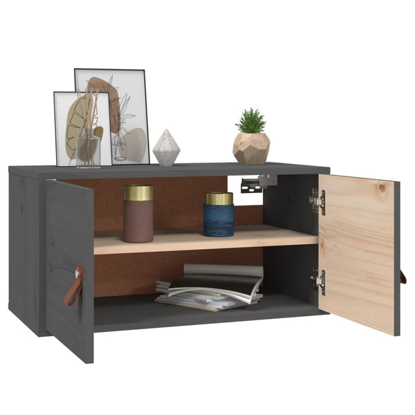 Seinäkaapit 2 kpl harmaa 60x30x30 cm täysi mänty