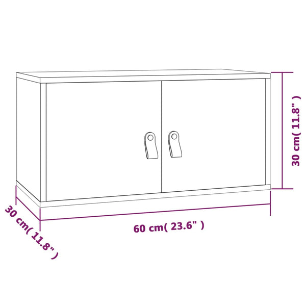 Seinäkaappi hunajanruskea 60x30x30 cm täysi mänty