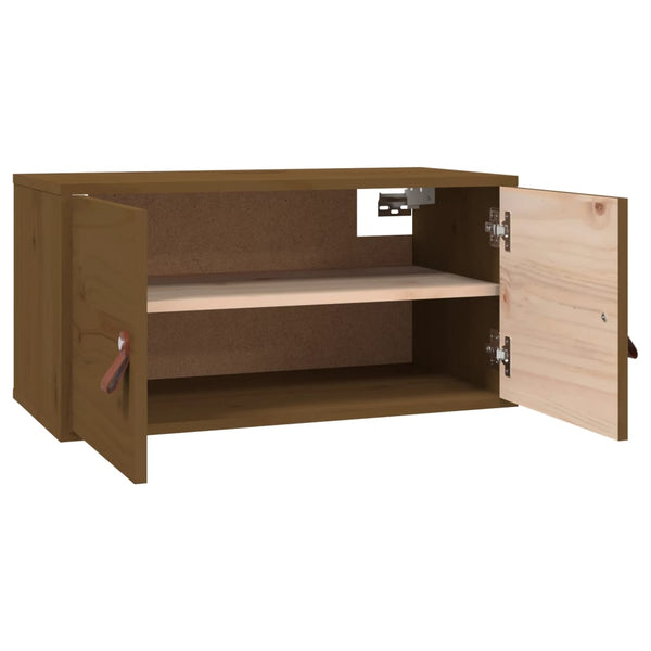 Seinäkaapit 2 kpl hunajanruskea 60x30x30 cm täysi mänty