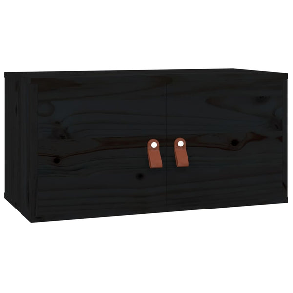 Seinäkaapit 2 kpl musta 60x30x30 cm täysi mänty