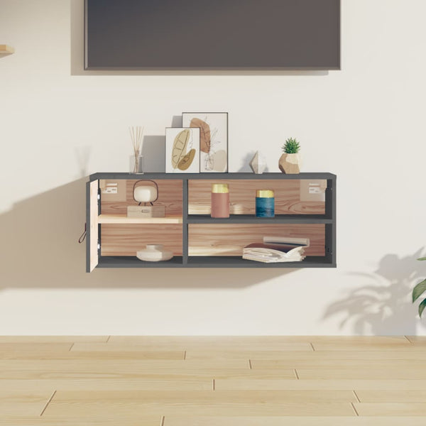 Seinäkaappi harmaa 80x30x30 cm täysi mänty